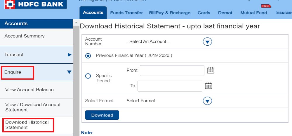 How To View And Download HDFC Bank Account Statement Online?